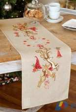 Vervaco PN 0150838 Jumping Reindeers Tablrunner PAT