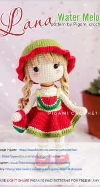 Pigami crochet - Ý Nhi Nguyễn - Lana Water melon