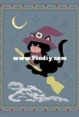 Poor Stitcher PSCHD-SD042 A Witch-y Halloween Cat PCS