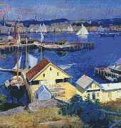 Artecy Cross Stitch The Yellow Pier Shed by Frank Duveneck