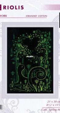 Riolis 2172 - Cats. Spring Melody - Blackwork
