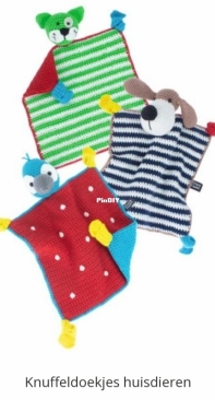 Stip en Haak  - Herriët van de Wiel - Cuddly toys Pets -  Knuffeldoekjes Huisdieren - Dutch