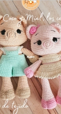 De Ensueños Crochet - María Celeste Bitiol - Coco and Miel  the little pigs  - Coco y Miel los cerditos - Spanish
