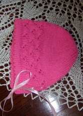 Rosebud layette - bonnet