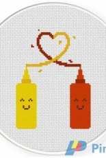Daily Cross Stitch - Mustard Loves Ketchup