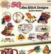 American School of Needlework ASN 3555 - 50 Cross Stitch Designs by Sam Hawkins