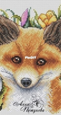 Little fox in crocuses by Anna Petunova XSD
