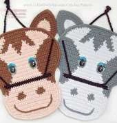 Little Owls Hut - Svetlana Zabelina - Horses Head Potholder or Potholder