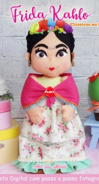 Art da Marii - Marii Felix -  Frida Kahlo - Felt - Portuguese