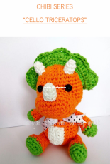 Melani Koo Amigurumi - Melani Halim - Chibi Series - Cello Triceratops