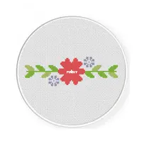 Daily Cross Stitch - Pink Flower Border