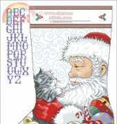 Design Works 5973 Santa and Kitten Stocking