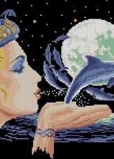 Vervaco 76.609 Lady with Dolphins pcs