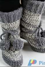 Drops Design - 0-888 - Boots - Crochet DROPS Boots in Eskimo - free