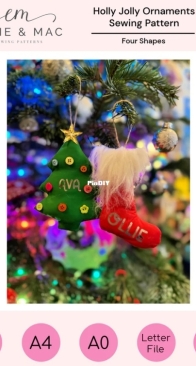 Ellie and Mac - Holly Jolly Ornaments - Free