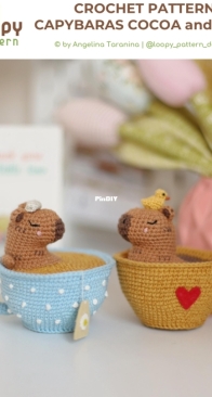 Loopy Pattern - Angelina Taranina - Capybaras Cocoa and Tea