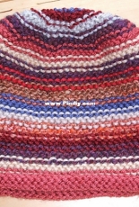 Wrong Side Garter Stripe Beanie by Puddock Withersea-Free