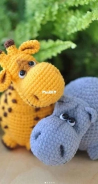 AuntieBeeToys - Yana Martovytska - Яна Мартовицкая - Hippopotamus and Giraffe - Толстопопики - Russian