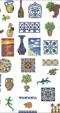 Mediterranean Motifs by Maria Diaz from The World of Cross Stitching 140 PCS + XSD