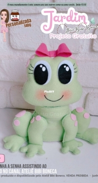 Atelie Bibi Boneca - Bruna Guimaraes - Personalized Nutella -  Garden -  Frog - Sapinho - Portuguese - Free