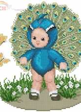 Ellen Maurer Stroh EMS Animal Babies -  Peacock Baby  PCS