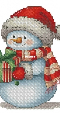 SA-stitch Snowman with gift by Svetlana Sichkar XSD