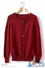 Childs Knit Crew Neck Cardigan by Caron Design Team - Free