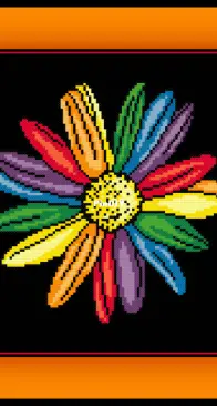 Cross Stitch Quest - Rainbow Pride Daisy - Free