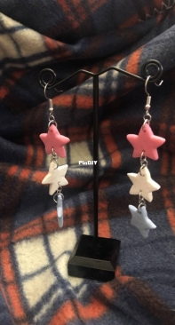 Полимерная глина, серьги-звездочки / Polymer clay Star earrings.
