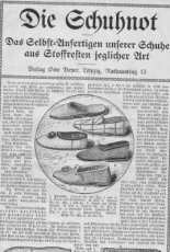 Die Schuhnot verkleinert (shoe soles) (Shoe making)
