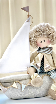 Country Creations di Federica - Sailor with boat - Marinaretto con barca  - Italian