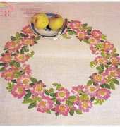 Tablecloth with Wild Roses from Counted Cross Stitch Designs for the Home by Jana Hauschild Lindberg