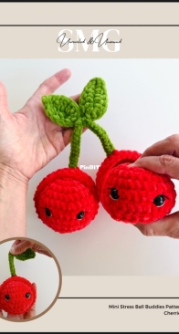 Unraveled and Unwound - Sharon Gonzalez - Mini Stredd Ball Buddies: Cherries
