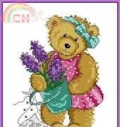 Springtime Teddy by Lesley Teare from The World of Cross Stitching TWOCS 227 XSD