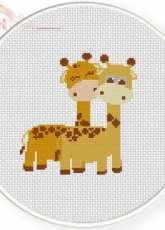 Daily Cross Stitch - Giraffe Pair