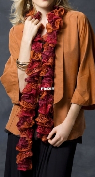 Yarnspirations - Frilly Crochet Scarf - Free