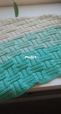 Ombre Basket Weave Baby Blanket by Cathy Dages-Free