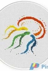 Daily Cross Stitch - Rainbow Jellyfish