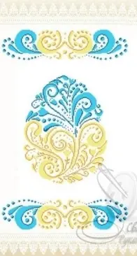 Easter runner Yellow blue egg by Svit Rukodilla
