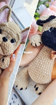 Teddy_knitted - Daria Kiseleva - Дарья Киселева - Bulldog and Pug - Бульдог и Мопс - Russian
