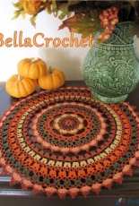 Bella Crochet - Elizabeth Ann White - Autumn Spice Mandala Doily - Free