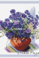 Cornflowers Illuminated by the Sun by Olga Ryazantseva