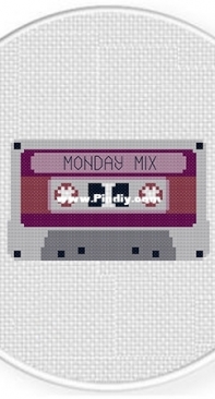Daily Cross Stitch - Monday Cassette