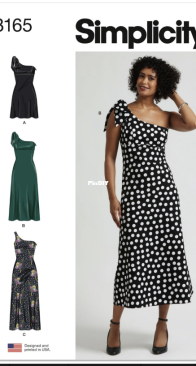 Simplicity - S3165 - Misses One Shoulder Dress in Three Lengths - Sizes 10-18