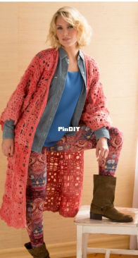 Yarnspirations - Red Heart - Long and Lacy Duster