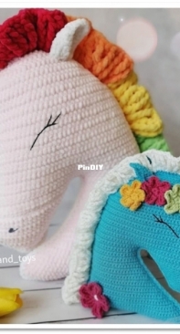 Olya and Toys - Olga Shkarlatyuk - Unicorn Pillow - Translated