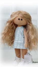 Knopka doll -  Alena Yezhova - Алёна Ежова - Mini Doll Julia - Интерьерная вязаная кукла Мини Джулия - Russian