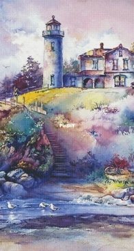 Watercolor Lighthouse by Elena Petrova XSD
