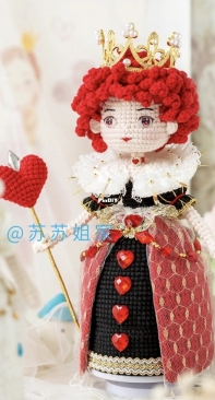 New Mommy Handmade DIY - Su Su Jie Jia - Susans Family - SA1387 - Red and White Queen Doll Music Box - Red Queen - Chinese - Free