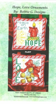 Bobbie G. Designs MS162 - Hope, Love Ornaments